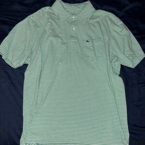 Vineyard Vines Men's Mint Striped Polo Shirt